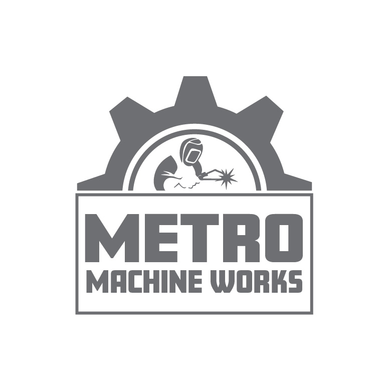 Metro Machine Works logo, one-color grey version