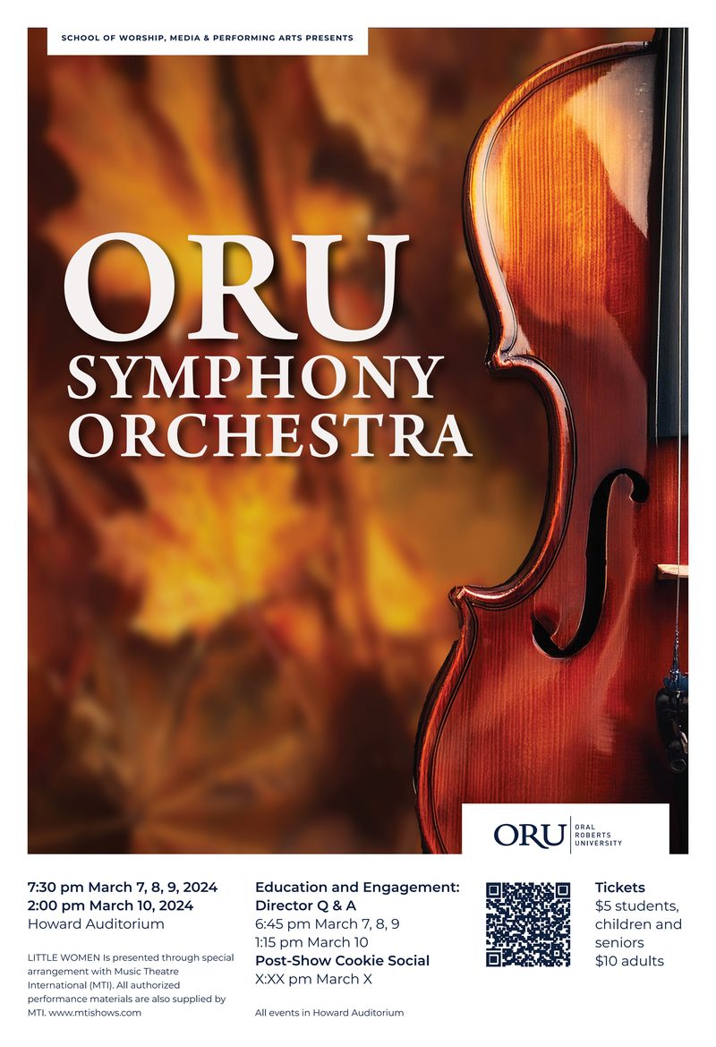 ORU Symphony Orchestra concert poster