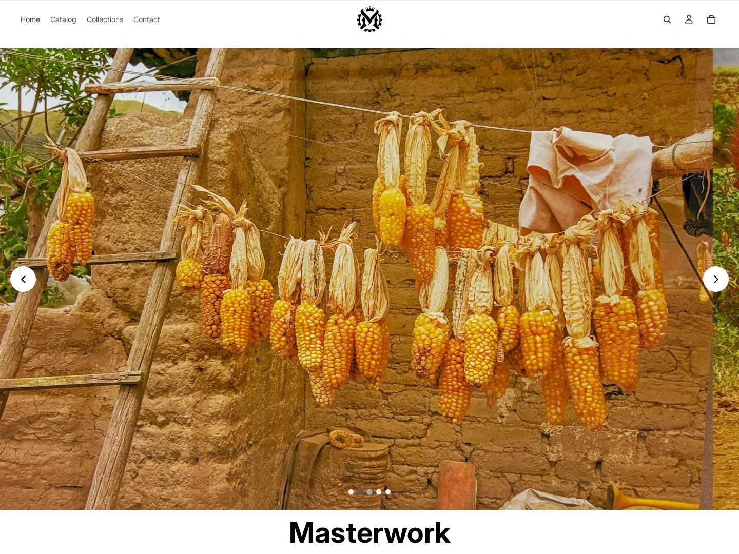 MasterWork Gallery Shopify storefront homepage